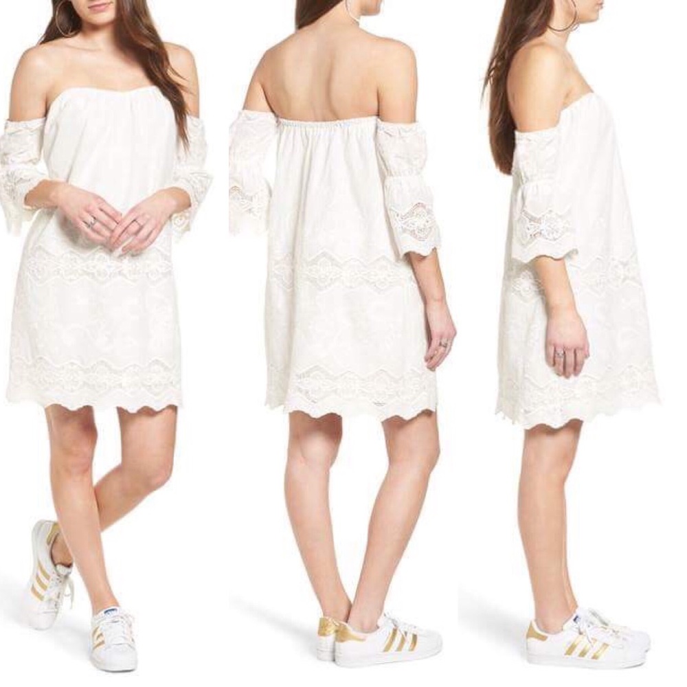 NWT ASTR the label off the shoulder shift dress